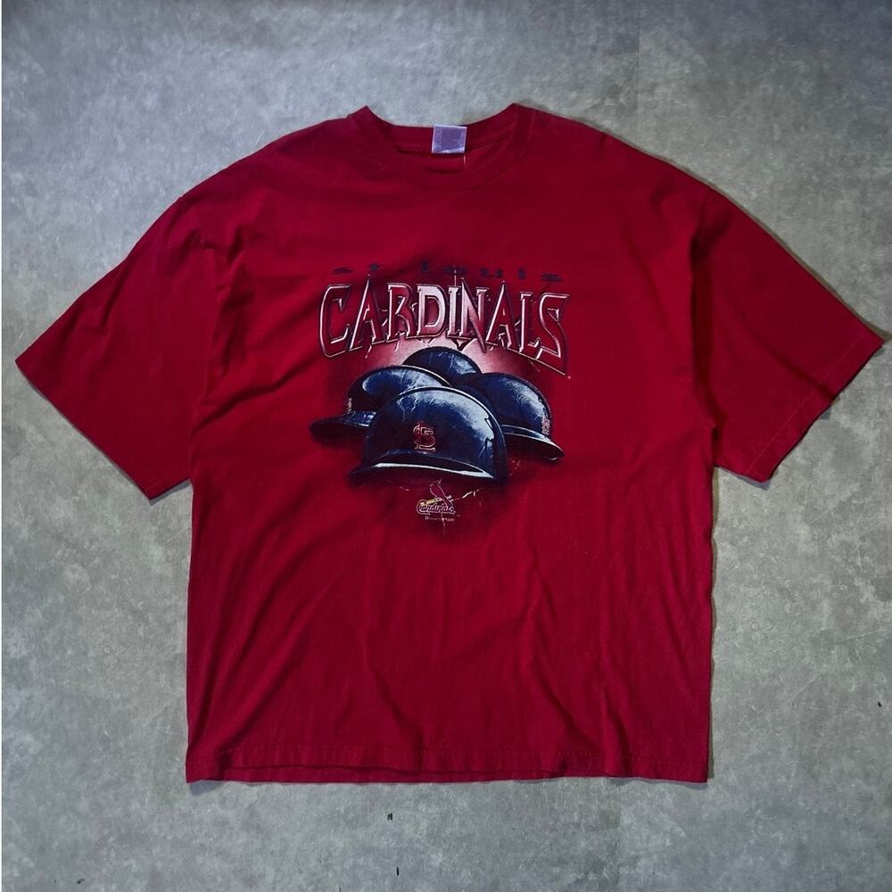 2000's Vintage St. Louis Cardinals Helmets Red T-Shirt -XXXL